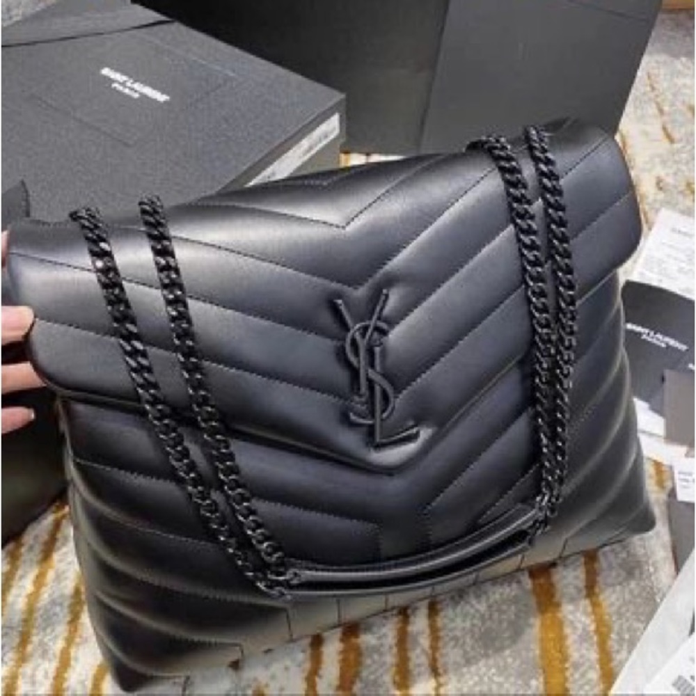 LOULOU MEDIUM CHAIN BAG IN QUILTED "Y" LEATHER